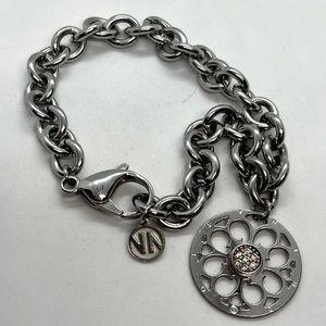 Silver tone Nomination Italy circle link charm bracelet